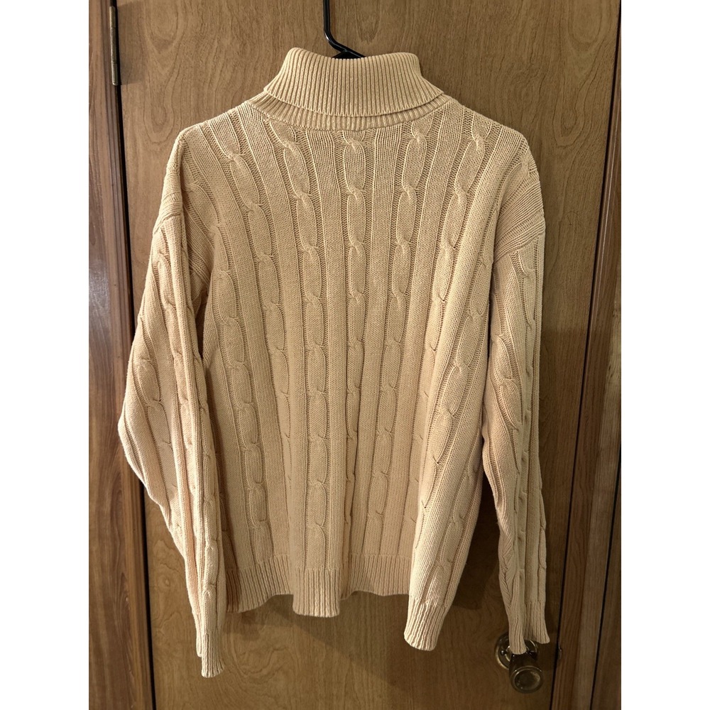 Vintage James River Traders L Fisherman Neck Cable Knit Sweater  Made in the USA